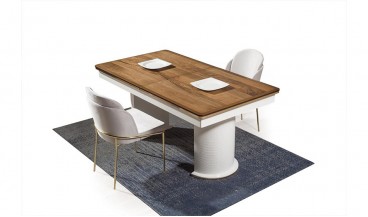 Arven Masa + 6 Sandalye (Beyaz) 