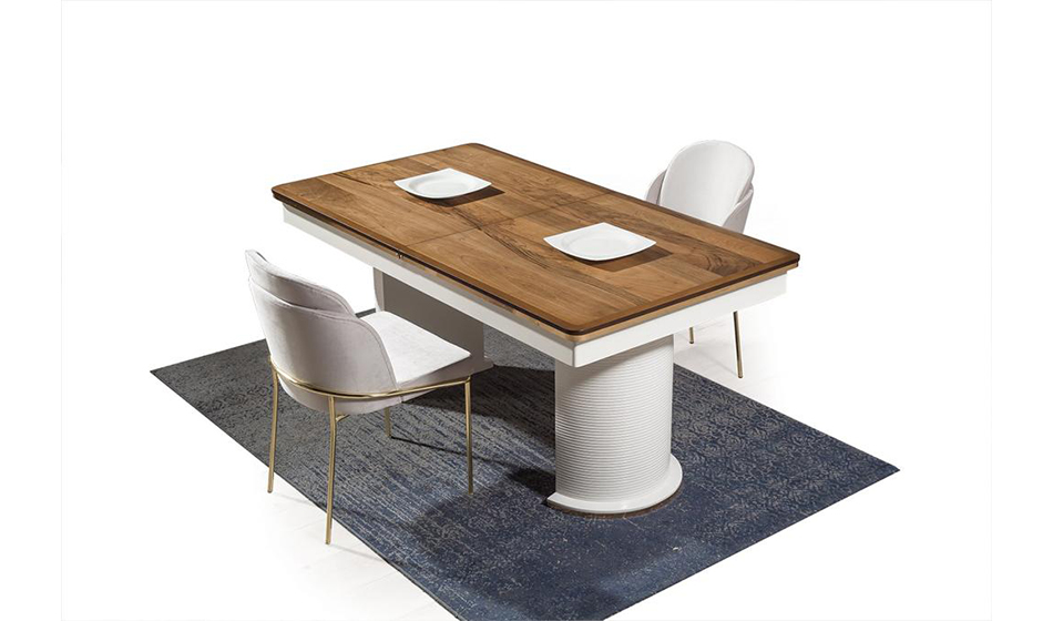 Arven Masa + 6 Sandalye (Beyaz)