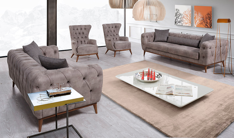Bodrum Chester Koltuk Takımı 3+3+1